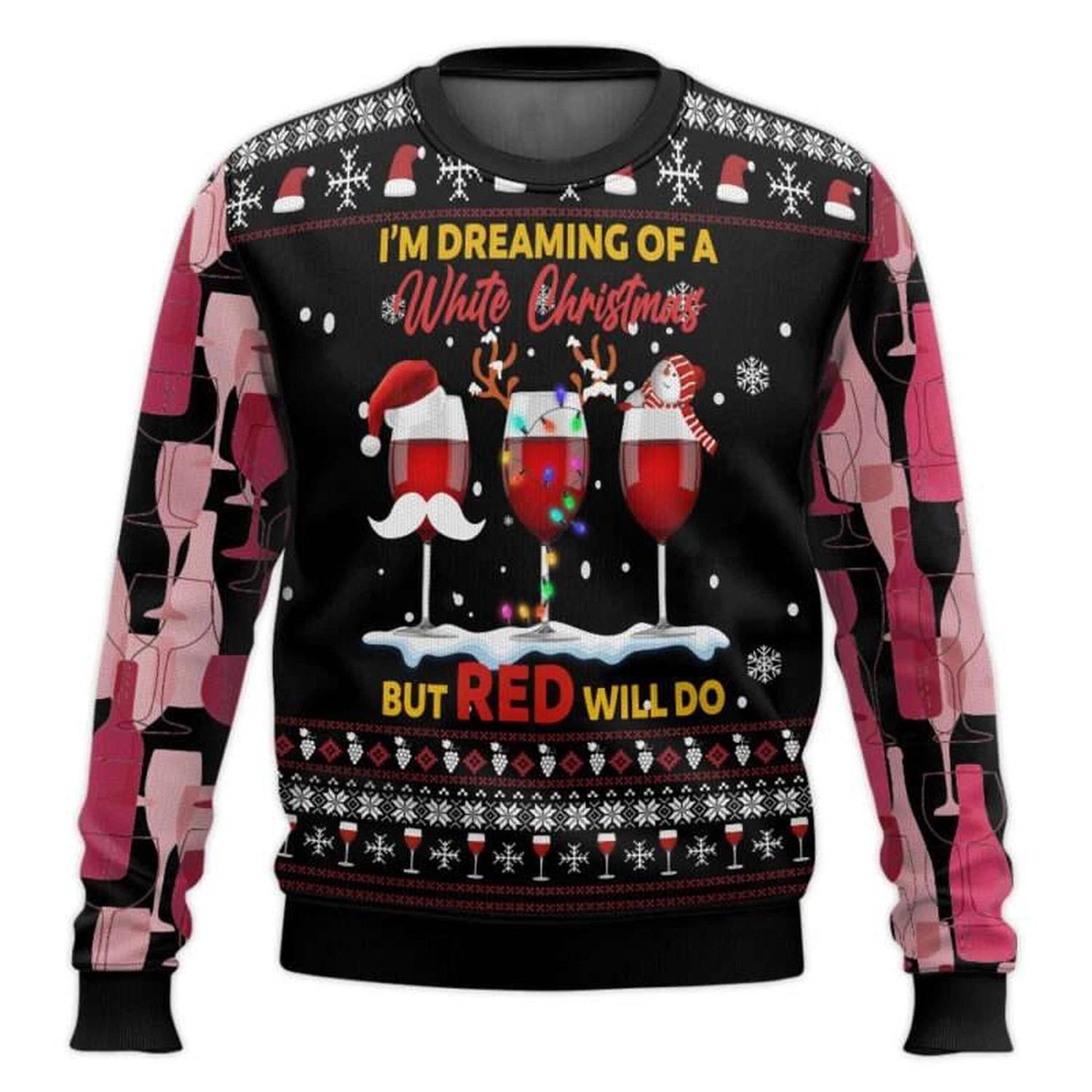 Wine Red Ugly Christmas Sweater