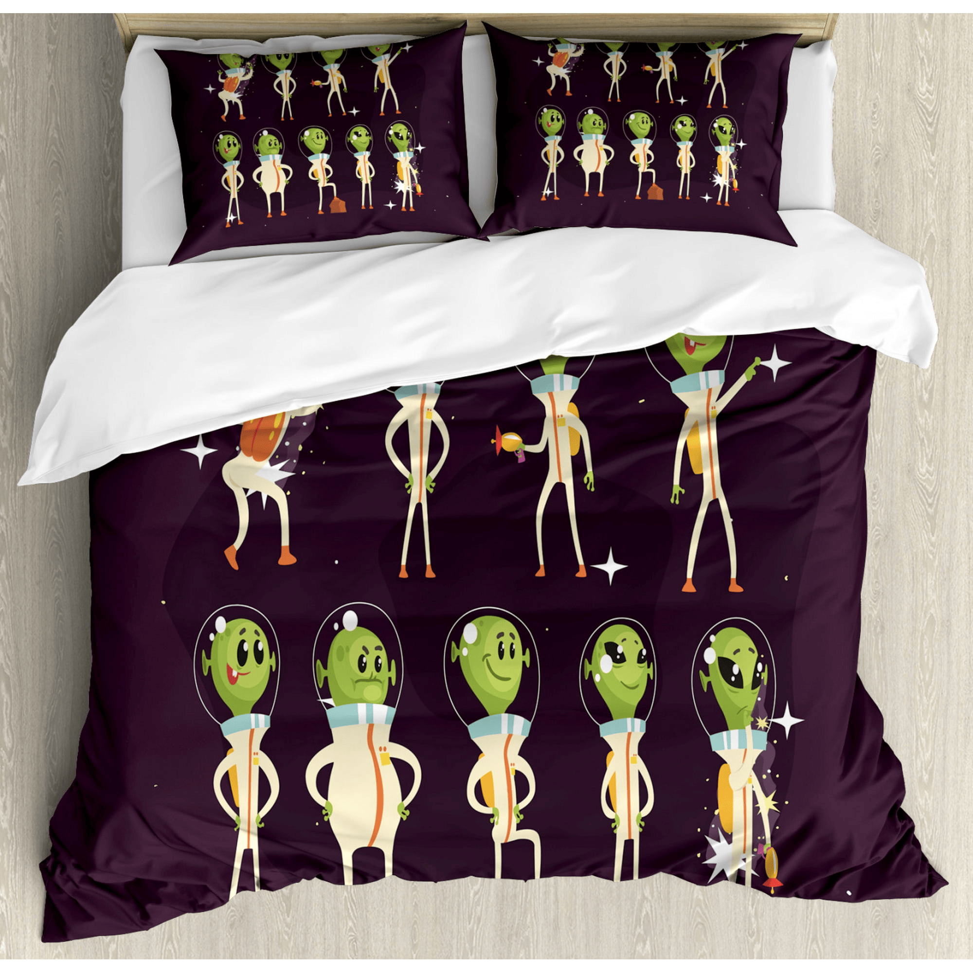 Alien Bedding Set Crew Of Little Aliens Duvet Covers