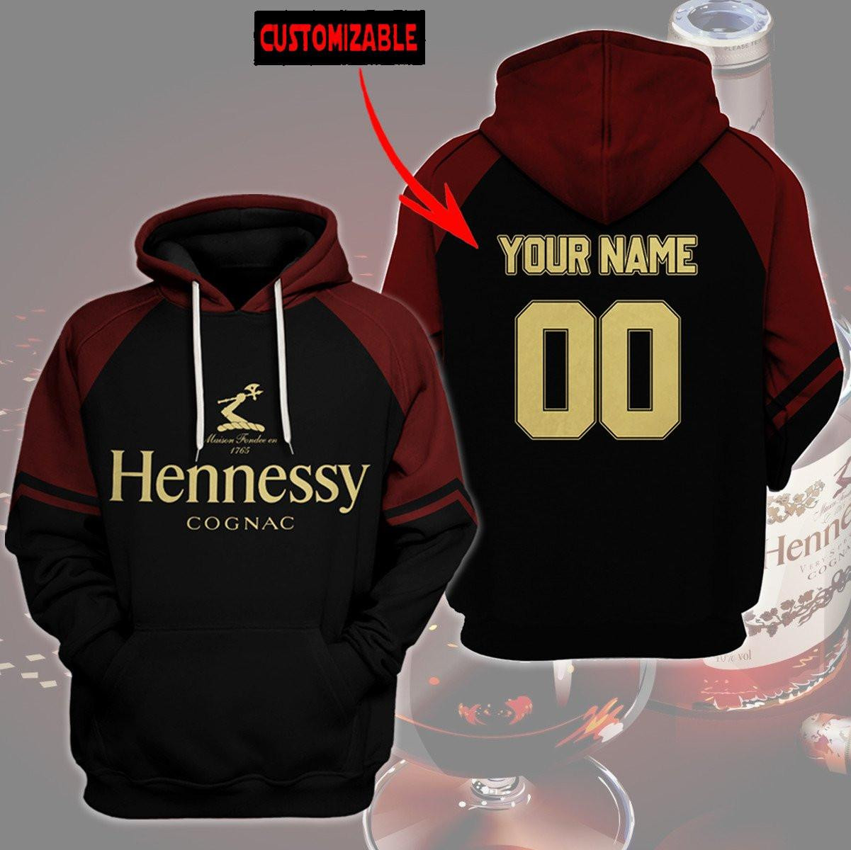 Custom Name & Number Hennessy Cognac Personalized 3d Hoodie