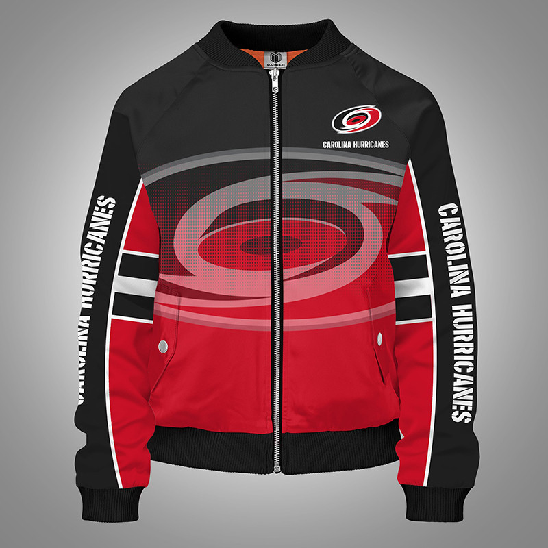 Carolina Hurricanes Red Black Bomber Jacket