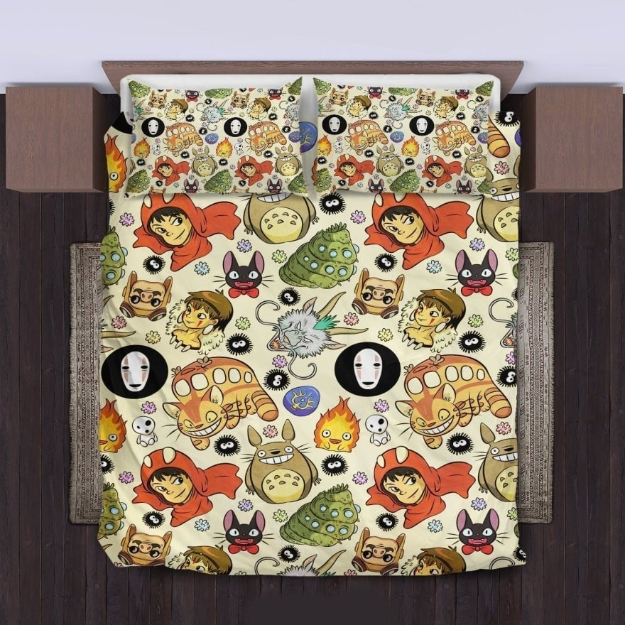SGhibli Bedding Set SGhibli Characters Items Pattern Duvet Covers