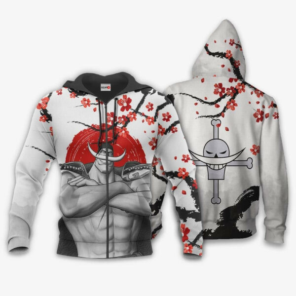 Whitebeard Pirates Japan Cherry Blossoms One Piece Anime 1k679 Cartoon Graphic Outfits Aop 3d Hoodie, Zip Hoodie 2589