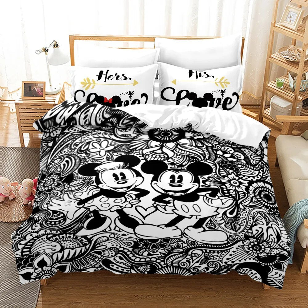 Minnie Bedding Set DN MM And Minnie Doodle Art Duvet Covers