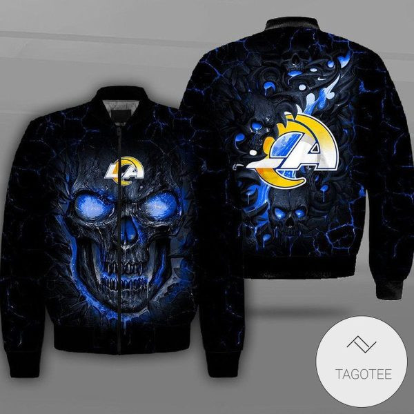 Los Angeles Rams Black Skull Bomber Jacket