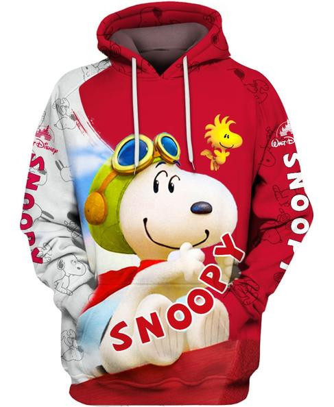 Snoopy Dog Red 3d Hoodie Zipper Hoodie