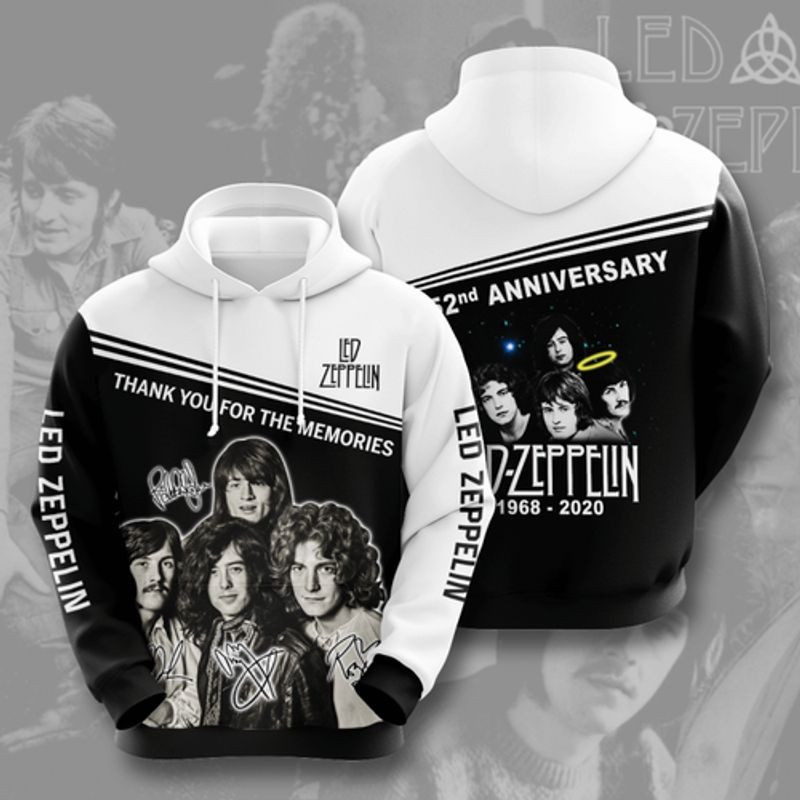 Led Zeppelin 1968-2020 52nd Anniversary All Over Printed 3d Hoodie
