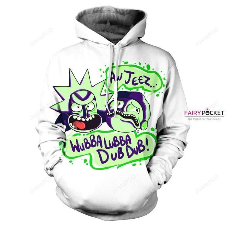 Rick and Morty White 3D All Over Print Hoodie & Zip Hoodie