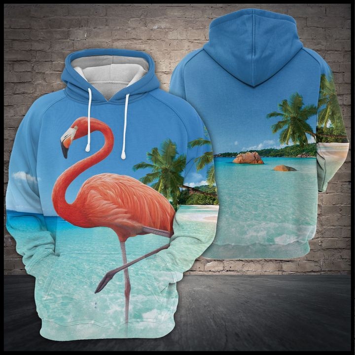 Flamingo At The Beach 3D All Over Print Hoodie & Zip Hoodie