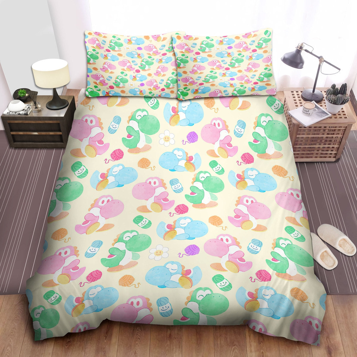 Mario Bedding Set Super Mario Cute Yoshi Pattern Duvet Covers