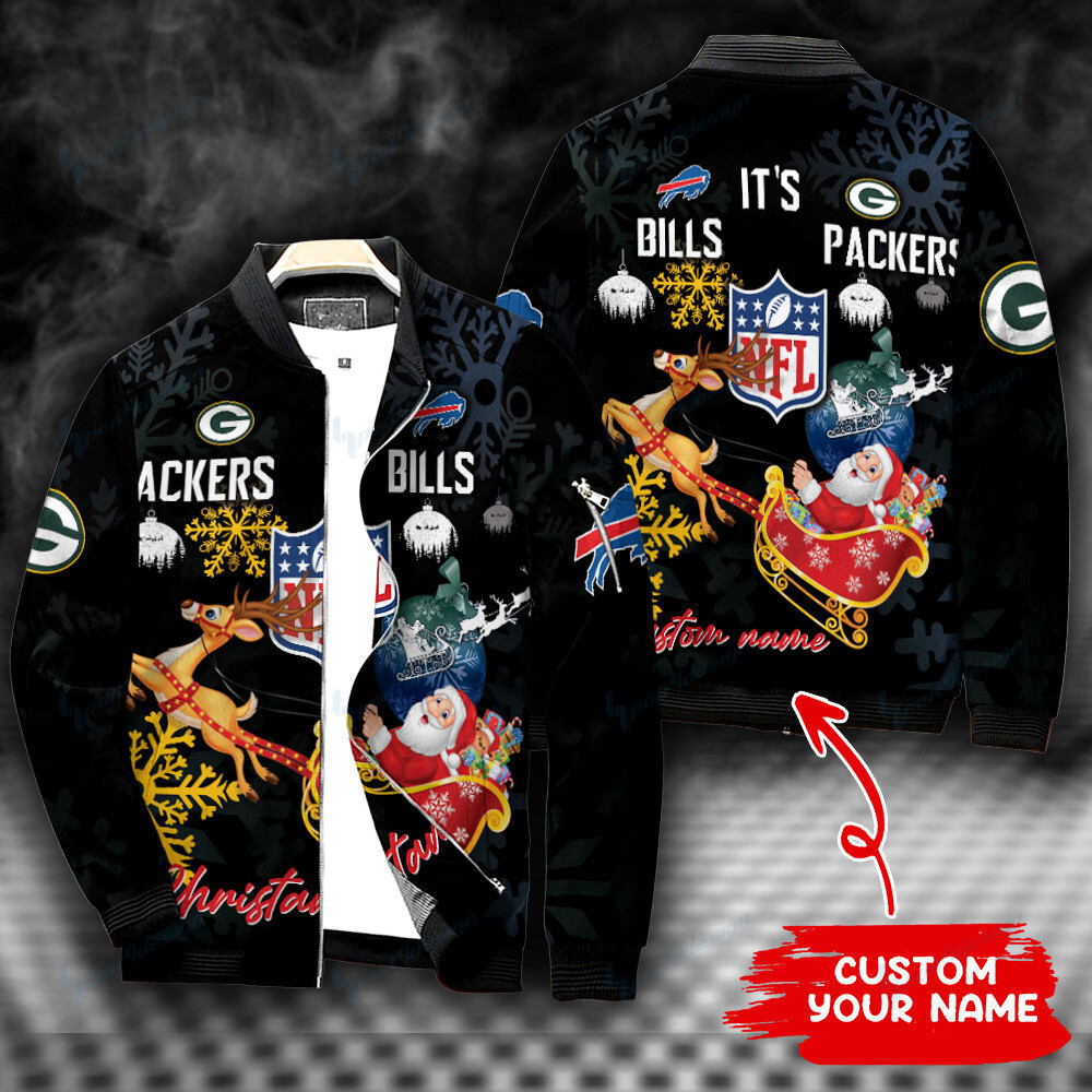 Buffalo Bills vs Green Bay Packers Personalized Bomber Jacket BG457