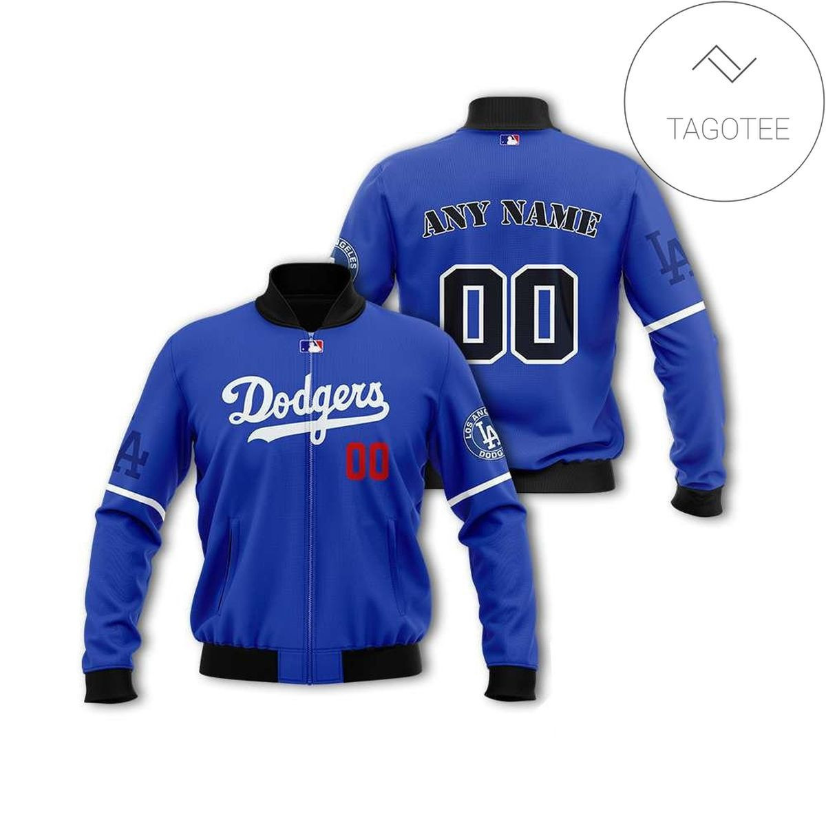 Los Angeles Dodgers Custom Name Number Blue Bomber Jacket