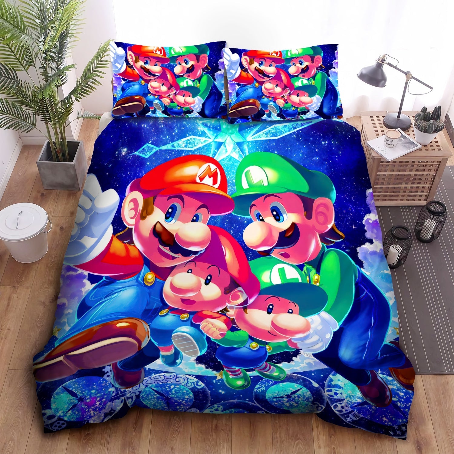 Mario Bedding Set Super Mario Luigi And Their Baby Version Duvet Covers