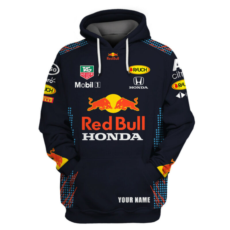 Personalized Name Mobil 1 Red Bull Honda F1 Team 3d Hoodie And Zip Hoodie