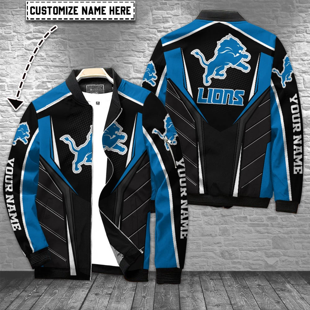 Detroit Lions Personalized Bomber Jacket BG736