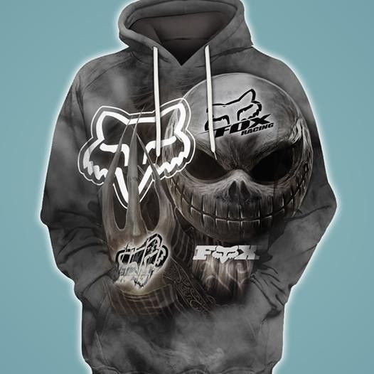 Jack Skellington Keeps Fox Racing Logo 3D All Over Print Hoodie & Zip Hoodie