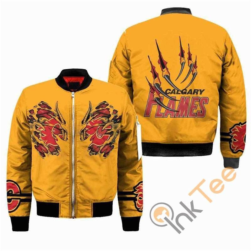 Calgary Flames Yellow Claws Monster Bomber Jacket