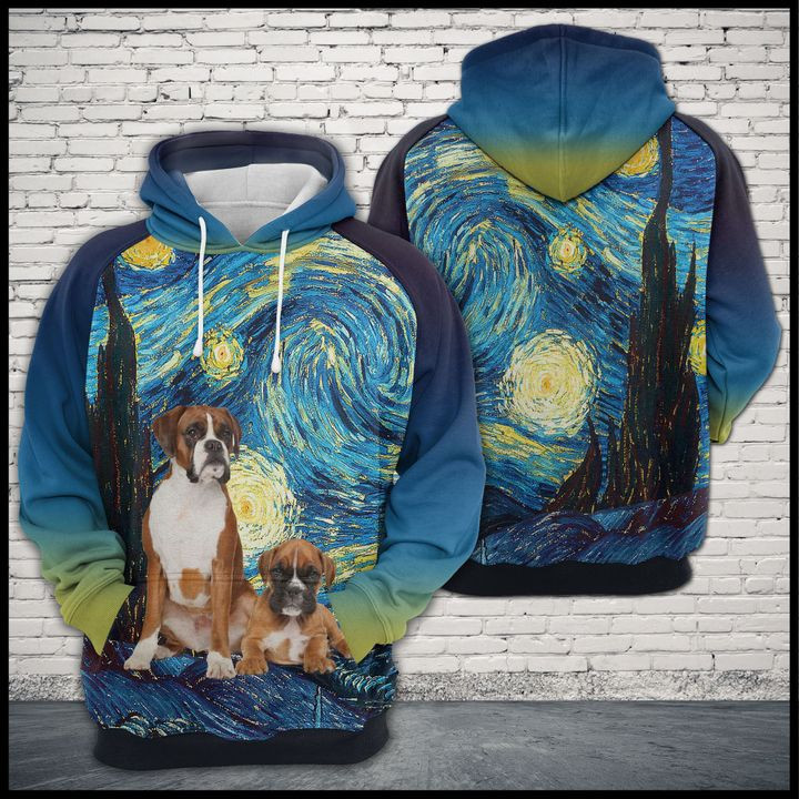Boxer Starry Night 3D All Over Print Hoodie & Zip Hoodie