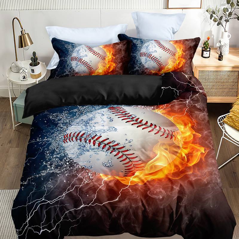 Baseball Bedding Set Baseball Water And Fire Duvet Covers