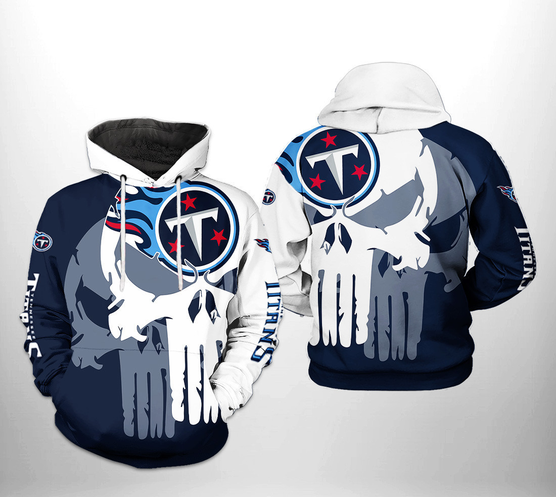 Tennessee Titans Team Skull 3D All Over Print Hoodie & Zip Hoodie