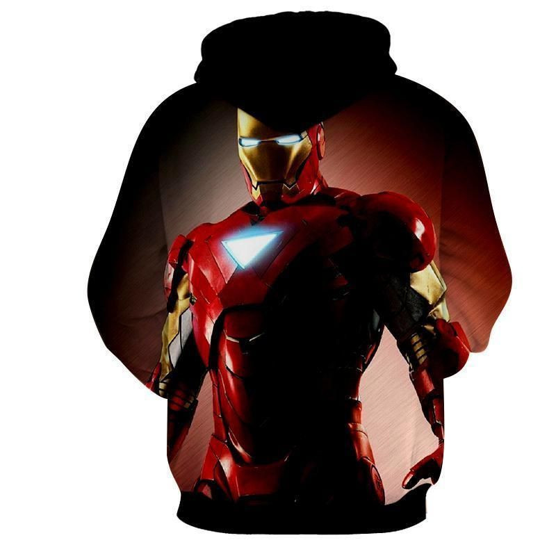 Iron Man Black Avengers Marvel Over Print 3d Hoodie Zip Hoodie