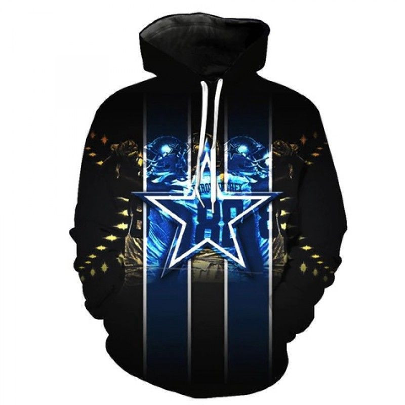 Cowboys Blue Strip 3D All Over Print Hoodie & Zip Hoodie