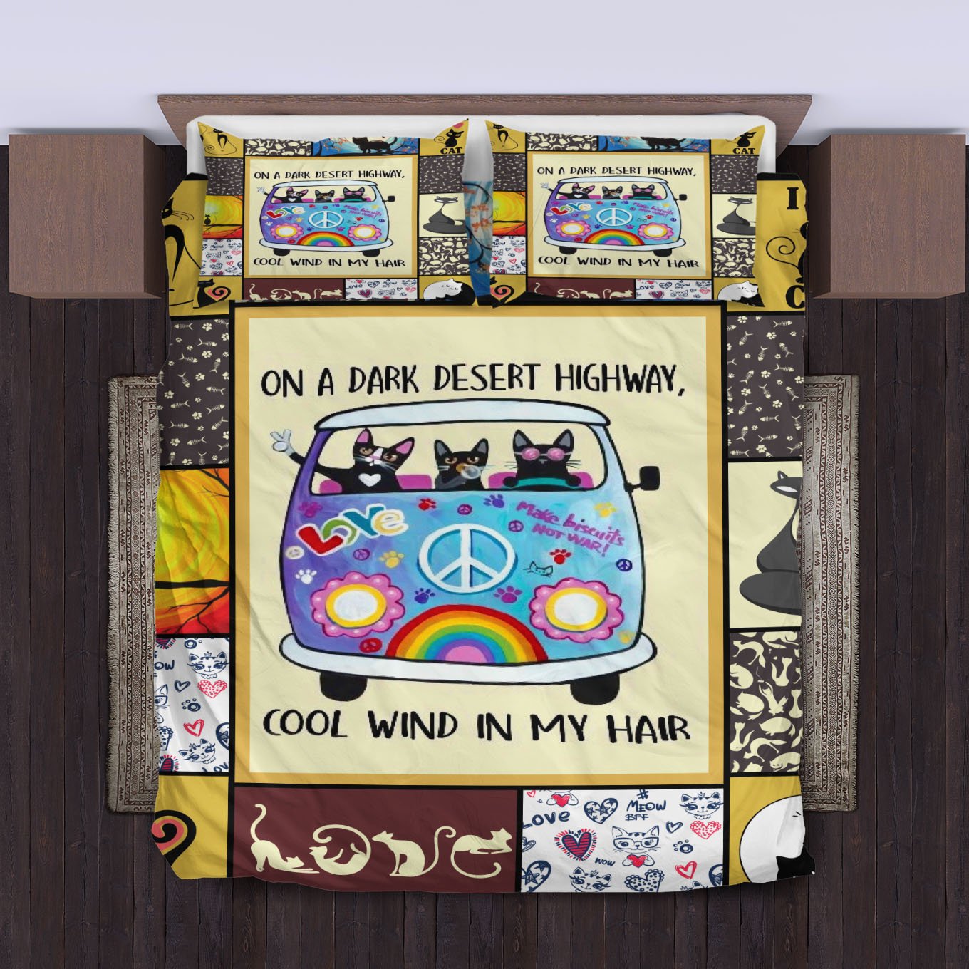 Cat Bedding Set Cat Cool Wind On My Hair Duvet Covers