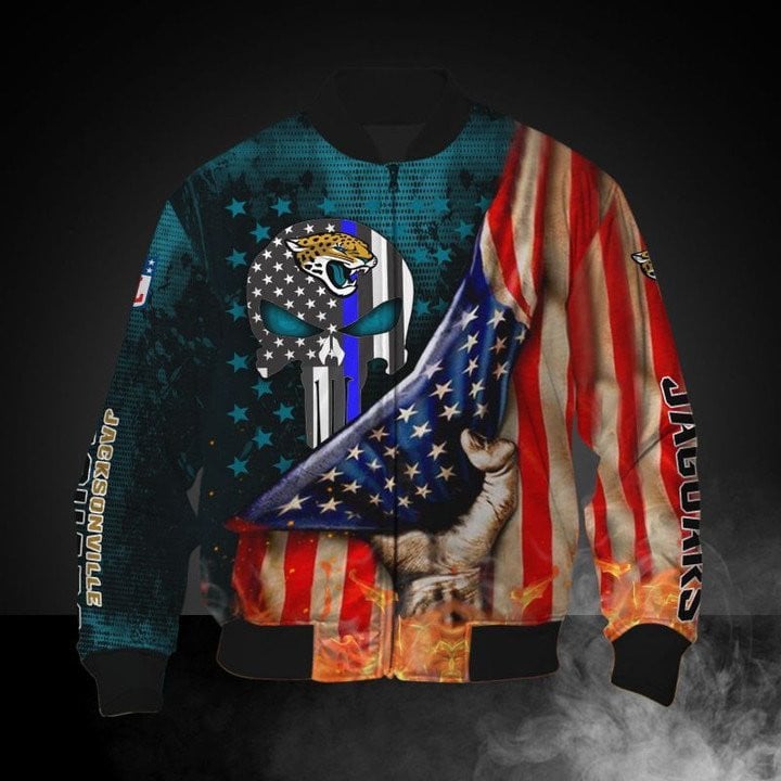 Jacksonville Jaguars America Flag Bomber Jacket V2