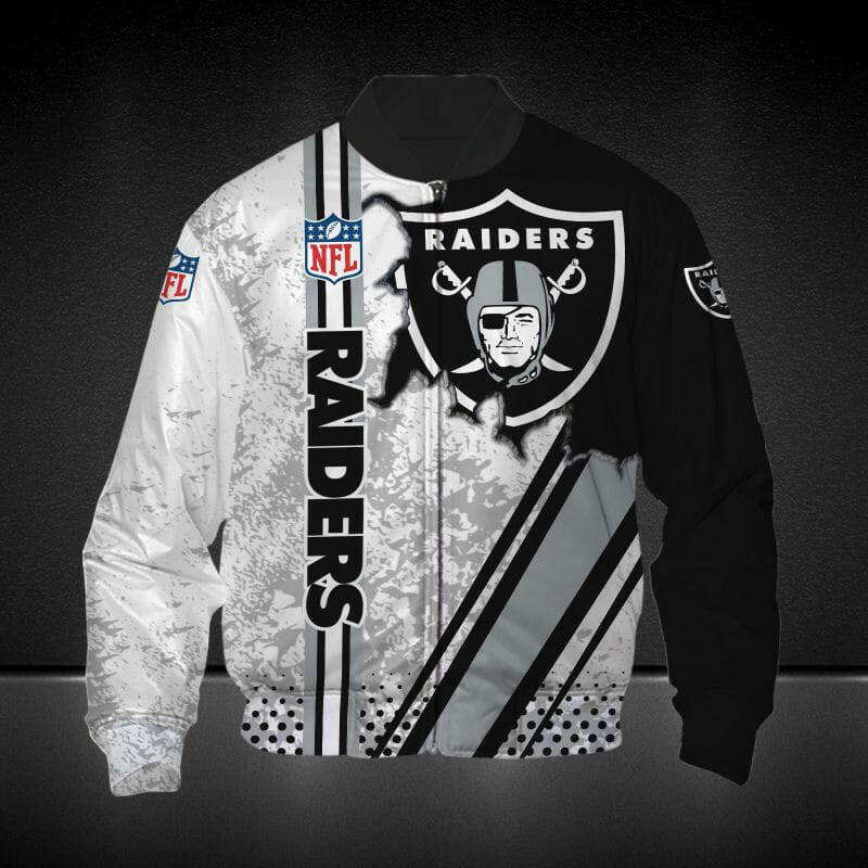 Las Vegas Raiders Black White Bomber Jacket V2