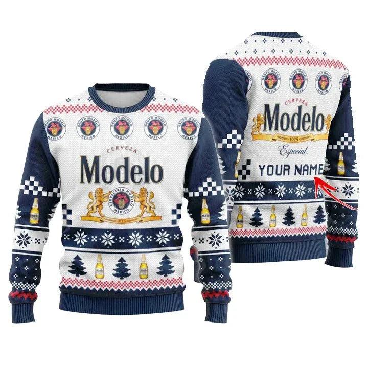 Personalized Modelo Christmas Star Ugly Christmas Sweater