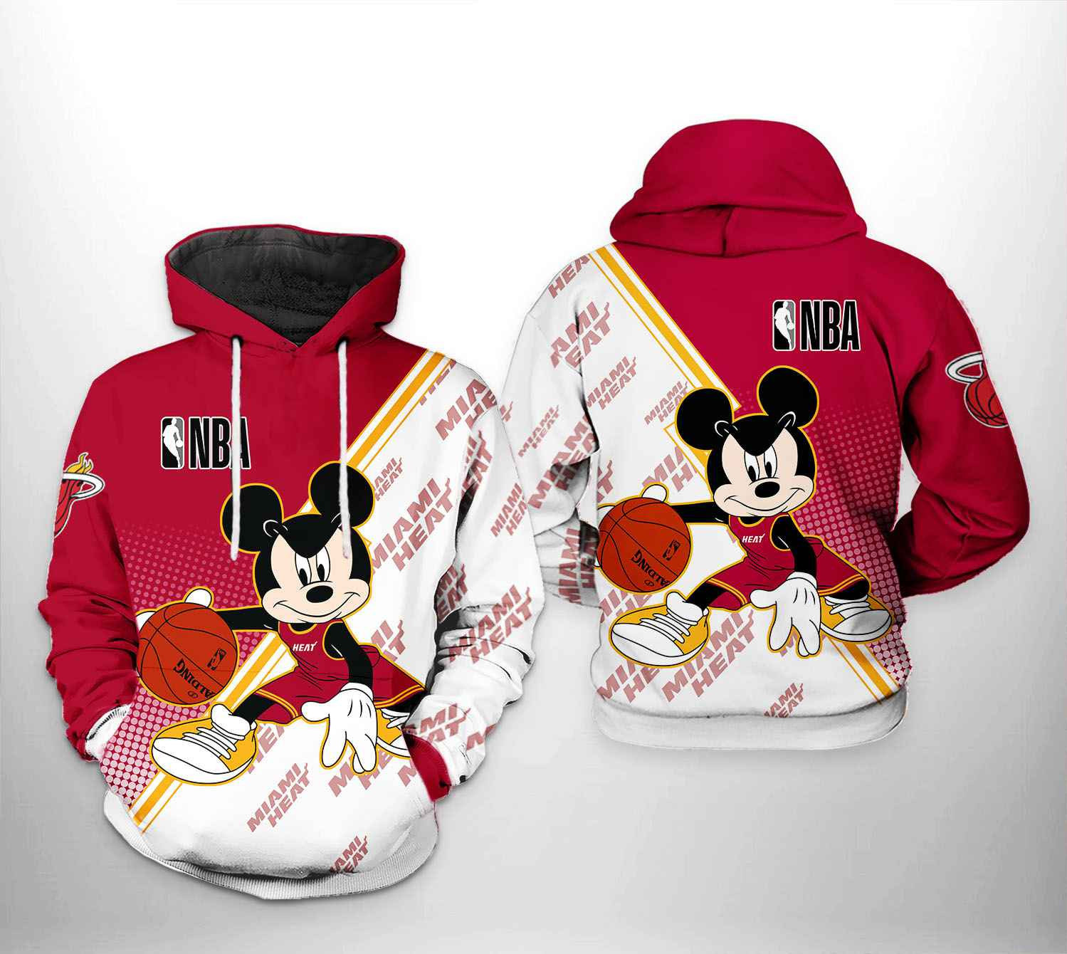Miami Heat Mickey 3D All Over Print Hoodie & Zip Hoodie