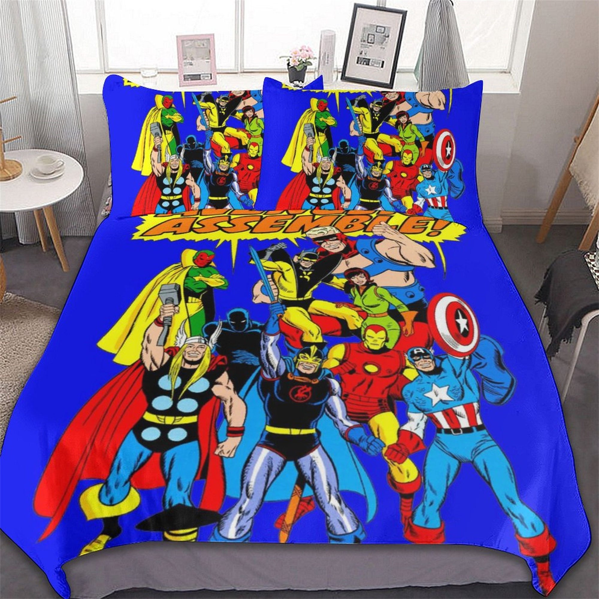 MV Bedding Set MV Avengers Assemble Comic Style Duvet Covers