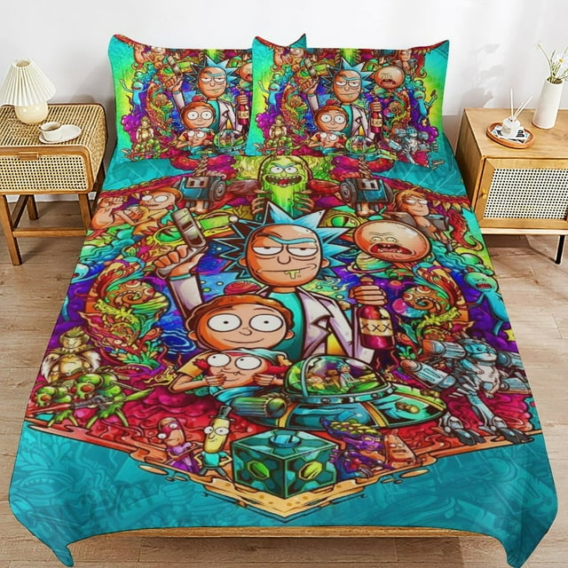 Rick And Morty Bedding Set Rick and Morty Items Doodle Art Duvet Covers