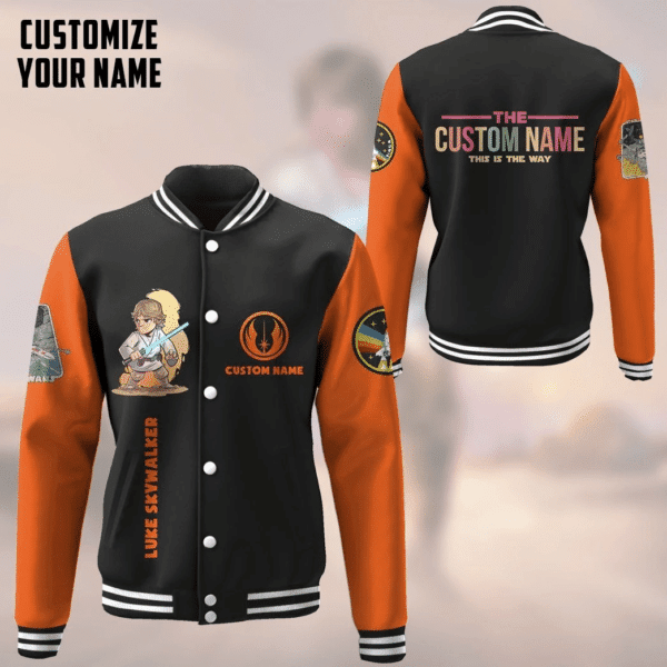 Gearhumans 3d Star Wars Luke Skywalker Custom Name Baseball Jacket 34, Gift Lover Baseball Jacket 341