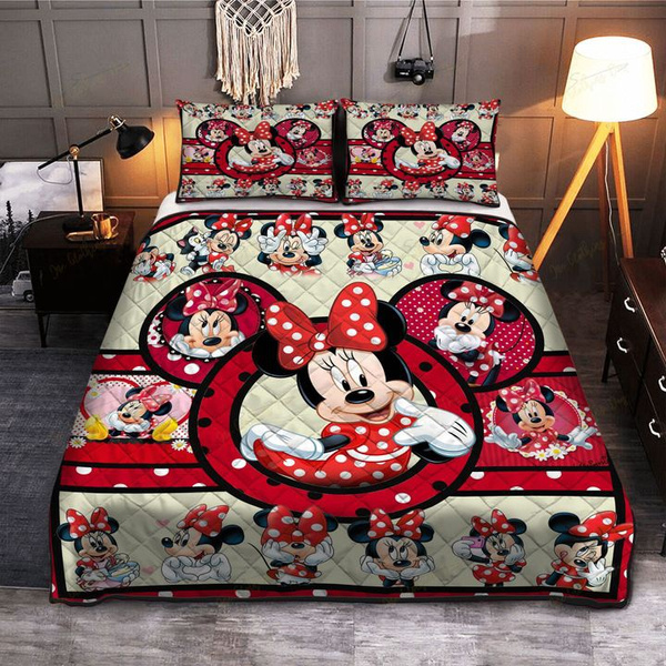 Minnie Bedding Set DN Minnie Poses Pattern Duvet Covers White
