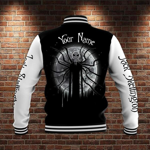 Jack Skellington Tim Burtons The Nightmare Before Christmas Custom Name Baseball Jacket