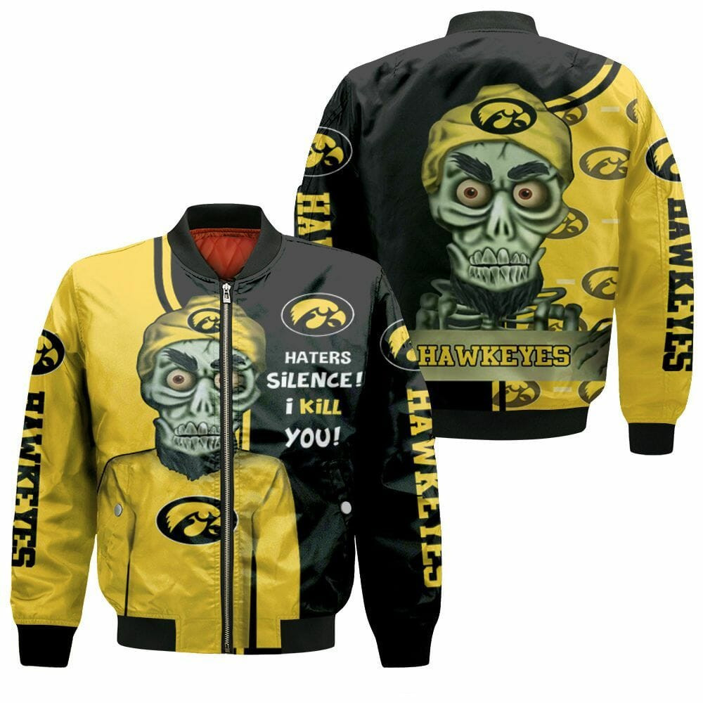 Iowa Hawkeyes Black Gold Achmed Bomber Jacket