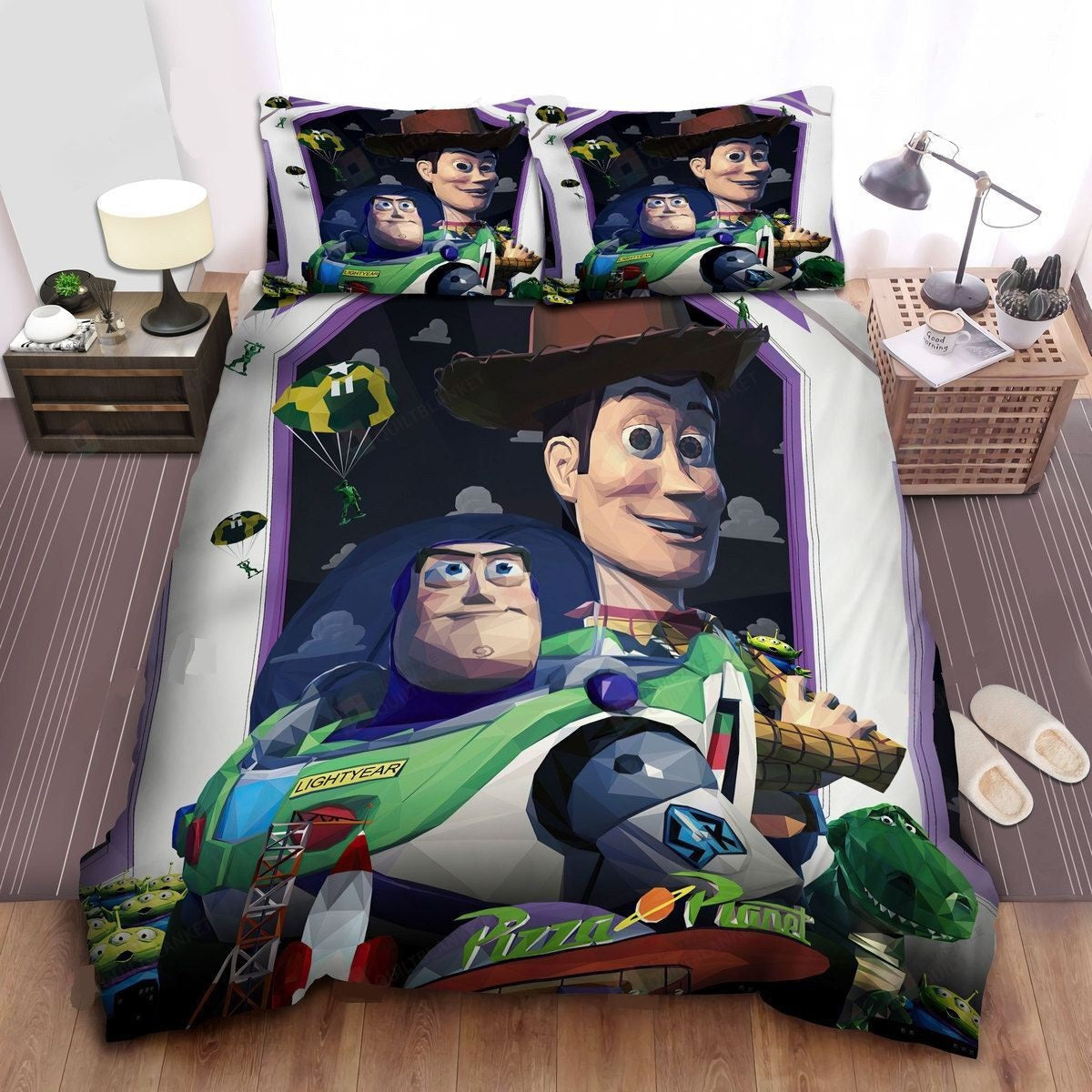 Toy Story Bedding Set DN Pizza Planet Arc In Geometric Art Duvet Covers