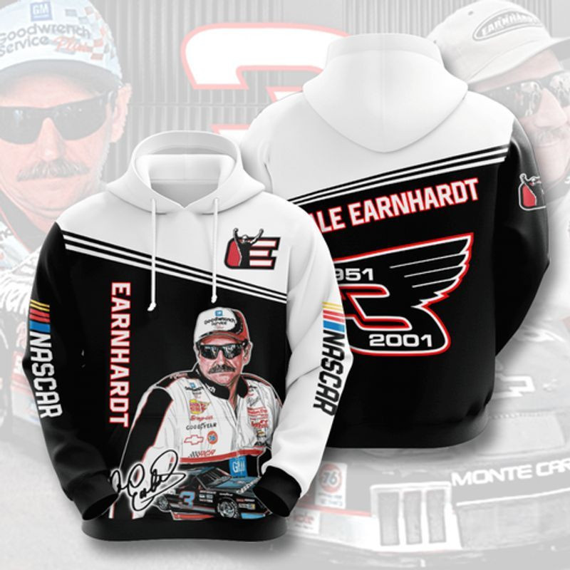 Dale Earnhardt Sighature Nascar 3d Hoodie