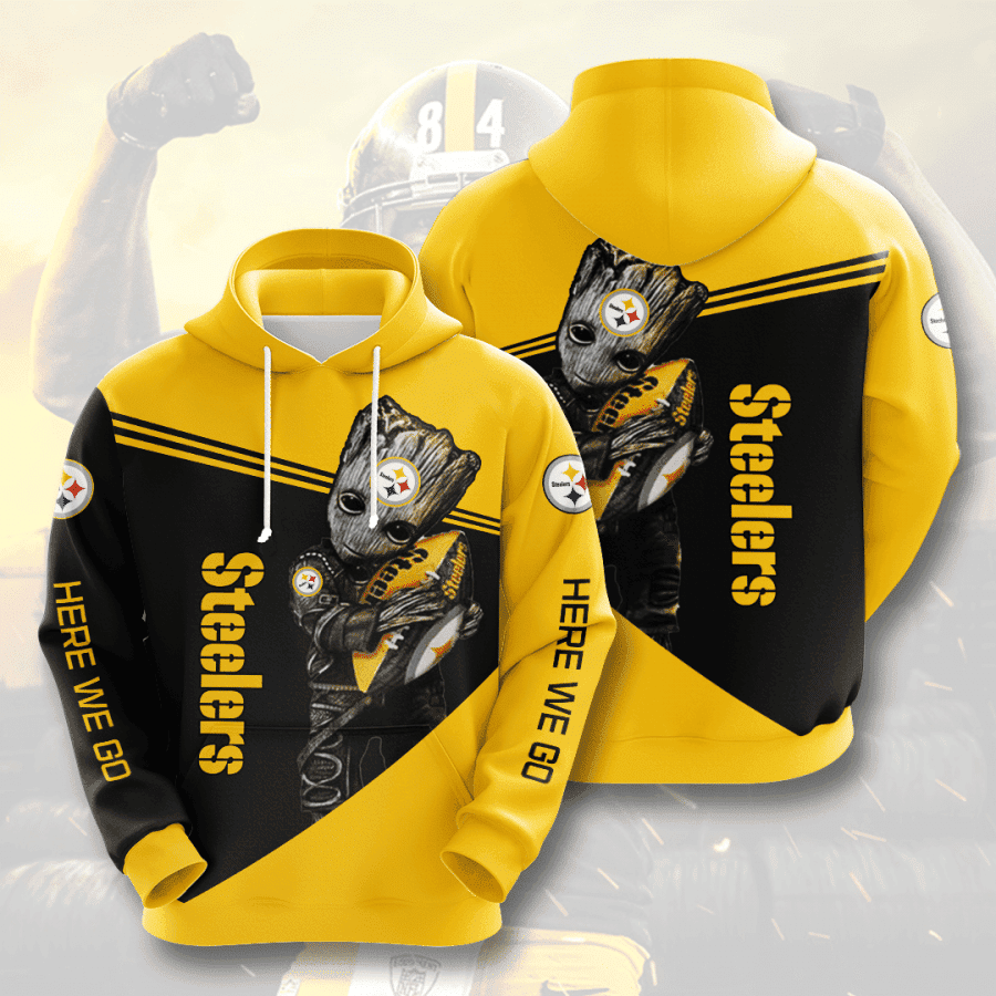 Groot Hold Steelers 3D All Over Print Hoodie & Zip Hoodie