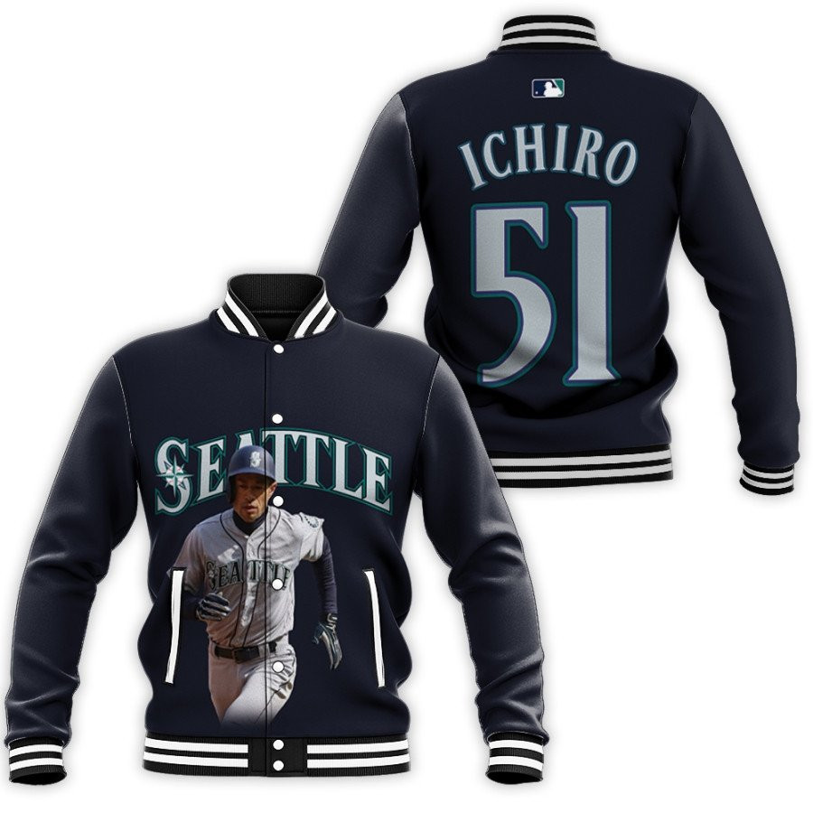 Seattle Mariners Ichiro Suzuki 51 Navy Baseball Jacket
