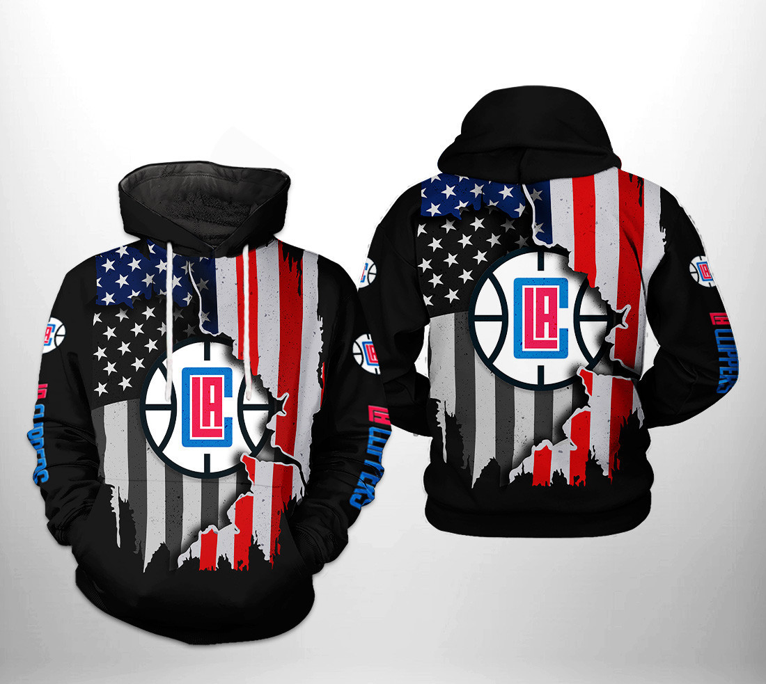 LA Clippers US Flag Team 3D All Over Print Hoodie & Zip Hoodie