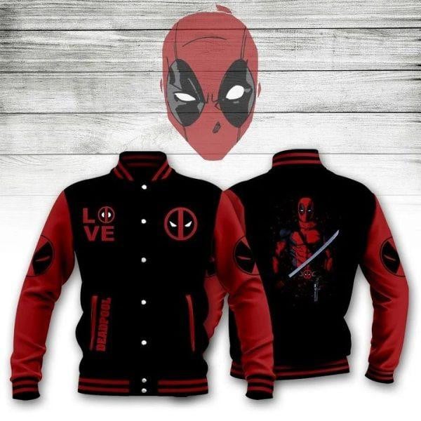 Deadpool Marvel Comics, Love Deadpool Baseball Jacket