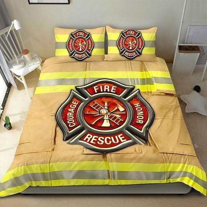 Firefighter Bedding Set Firefighter Suit Rescue Courage Duvet Covers