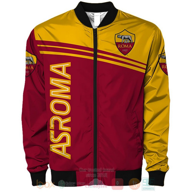 AS Roma Red Yellow Bomber Jacket