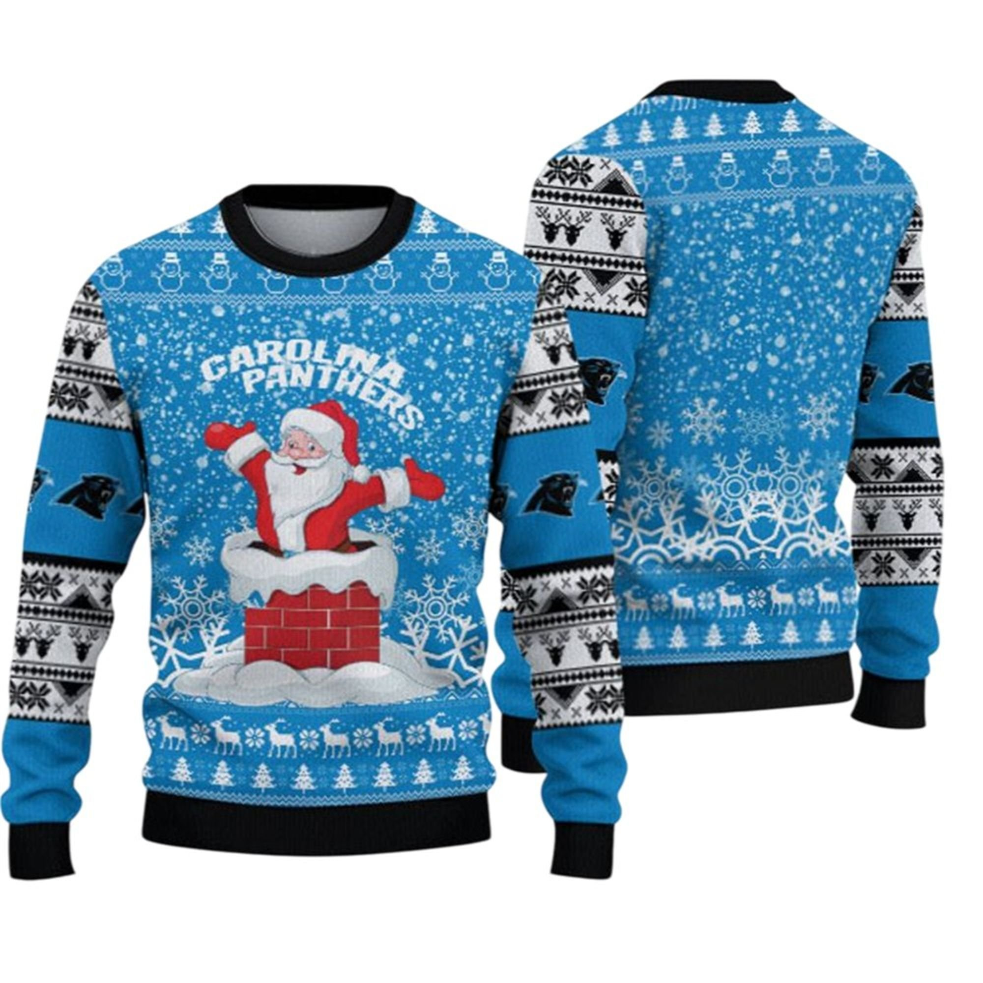 2025 Panthers Santa Ugly Christmas Sweater