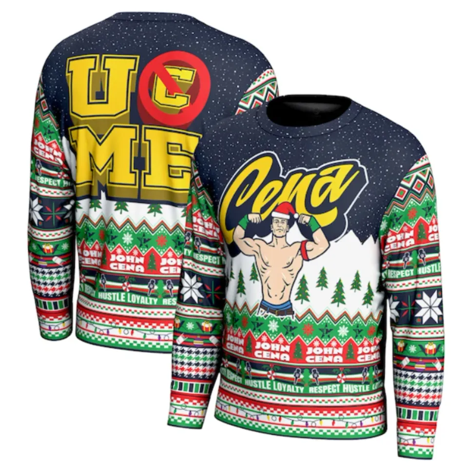 John Cena U Can’t See Me Ugly Christmas Sweater 2025