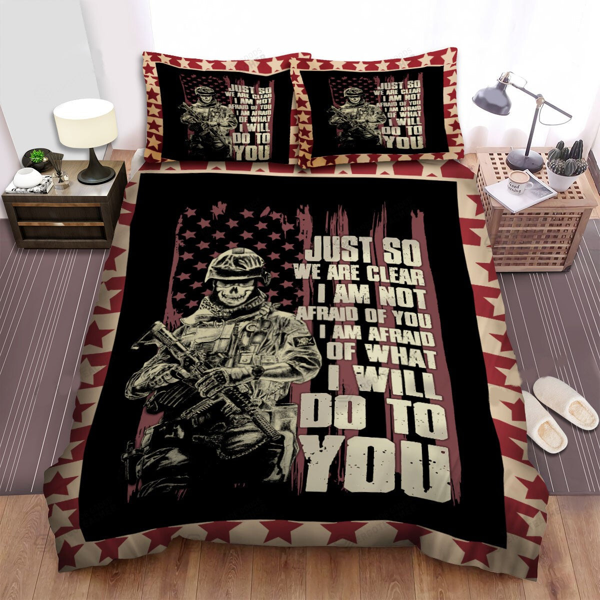 Veteran Bedding Set Just So We Are Clear Veteran Duvet Covers Black