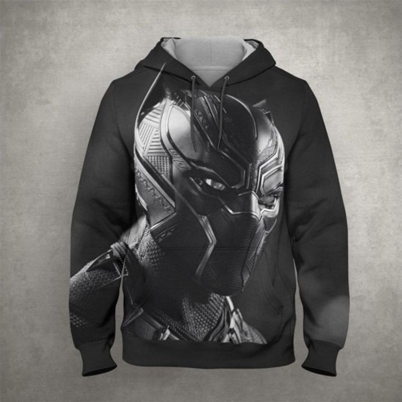 Black Panther Art Work White Over Print 3d Hoodie Zip Hoodie 2