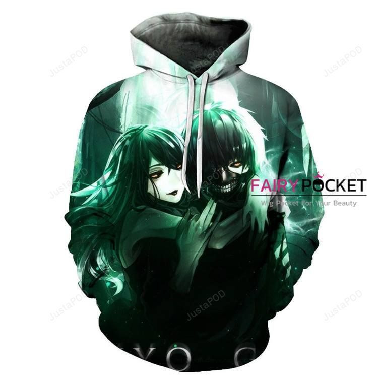 Tokyo Ghoul Ken Kaneki Rize Kamishiro 3D All Over Print Hoodie & Zip Hoodie