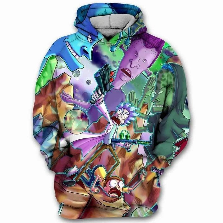 Beavis And Butthead Cartoon Rick And Morty 3d Hoodie 931